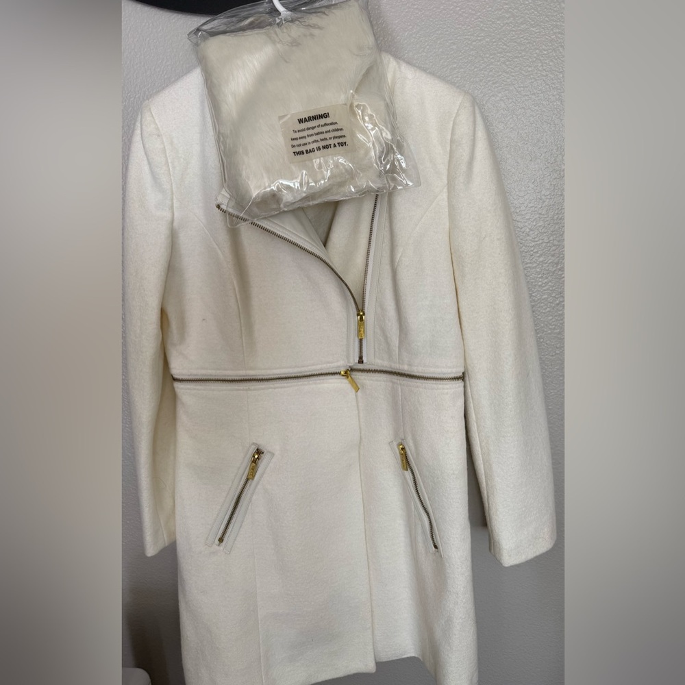 Elegant White Women's two in one coat